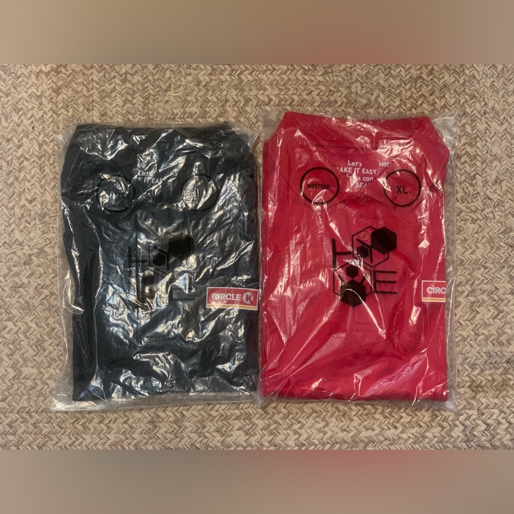 Pair of (2) Circle K Mens XL Red and Black Polo Shirt